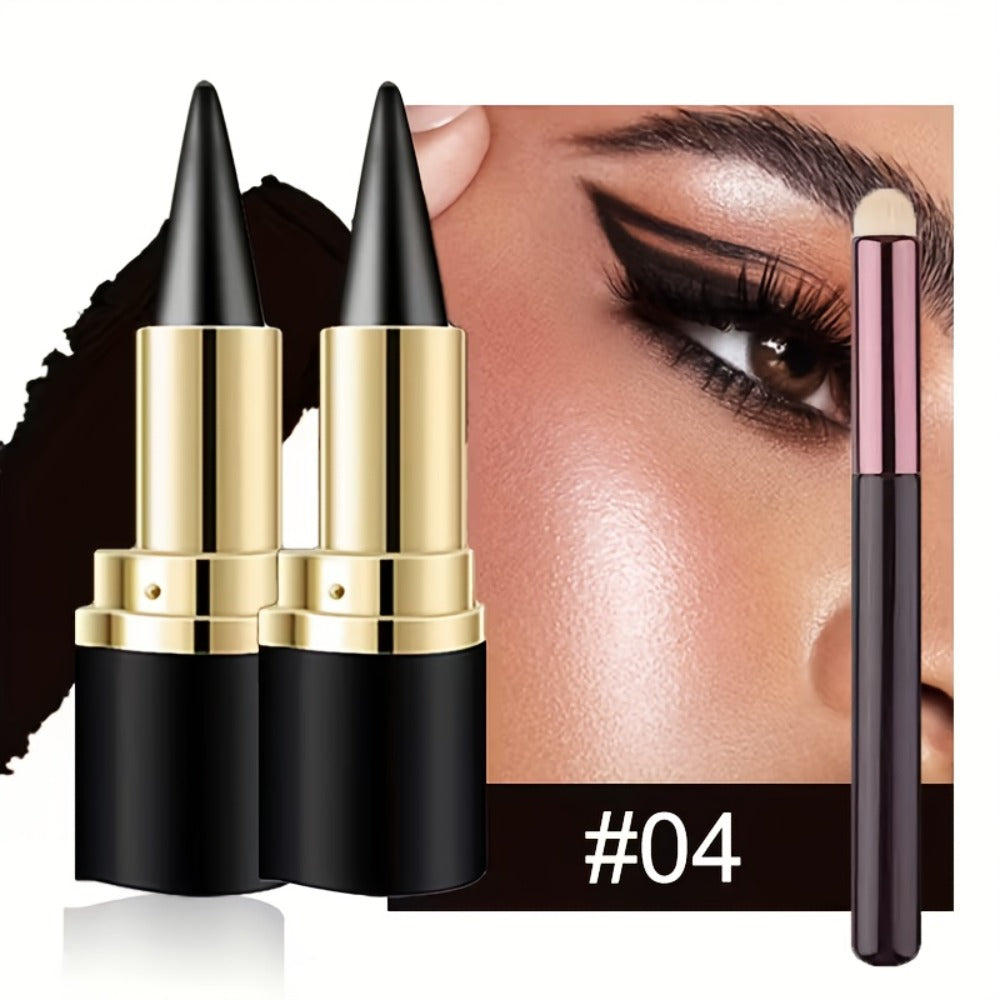 Waterproof Gel Eyeliner Stick 2 or 4PCS 24-Hour Long-Lasting Matte Fast-Drying Non-Smudge Eye and Lip Liner with Brush - Black Brown Everyday Party Makeup Women - product image 5
