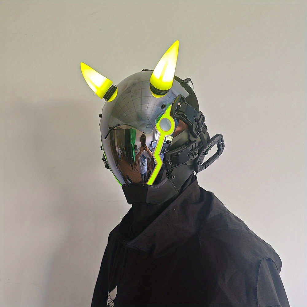 Battery-Powered LED Full Face Mask for Halloween, Christmas, Easter, Rave Music Festival & Party, Unisex Adult Costume Prop, Cool Gift for Men & Women - product image 24