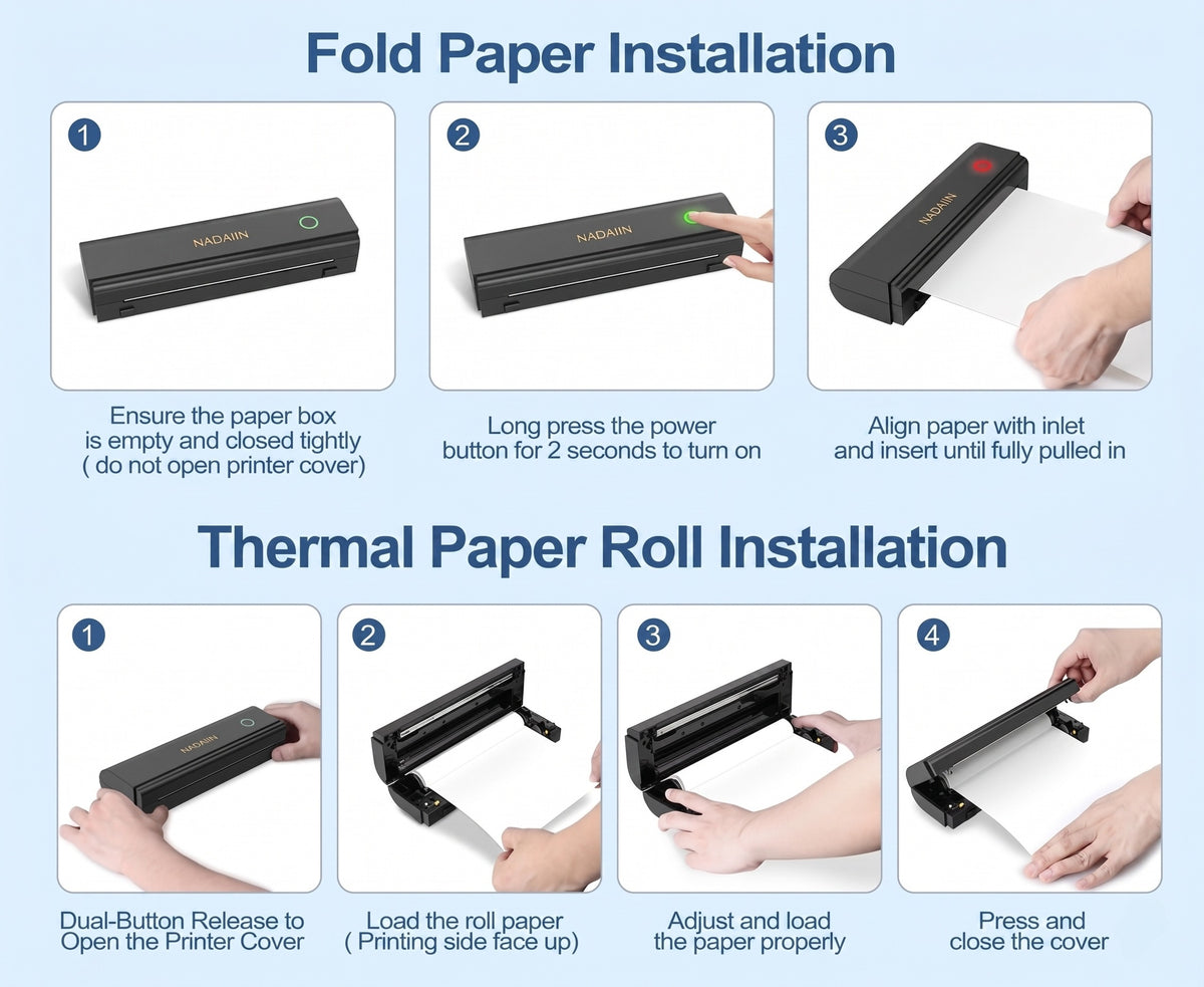 A4 Portable Inkless Thermal Printer With Paper Tray, Wireless Wireless Mobile Printer, Supports 8.5x11 Inch American Letter Paper/A4 Thermal Paper, Compatible - product image 11