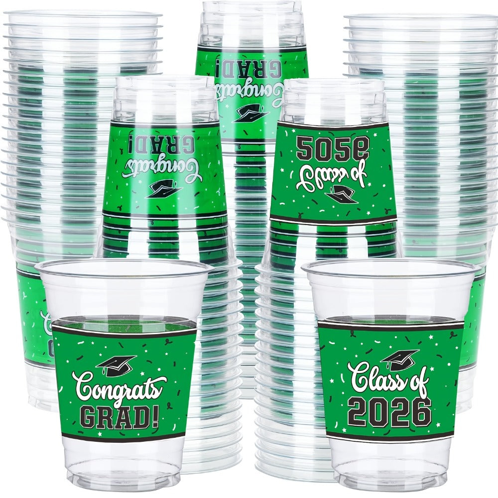 2026 Graduation Party Cups in Black Red Blue Green Purple Maroon for Graduation Ceremony, Reception, Celebration & School Color Party Drinkware Bulk - product image 10