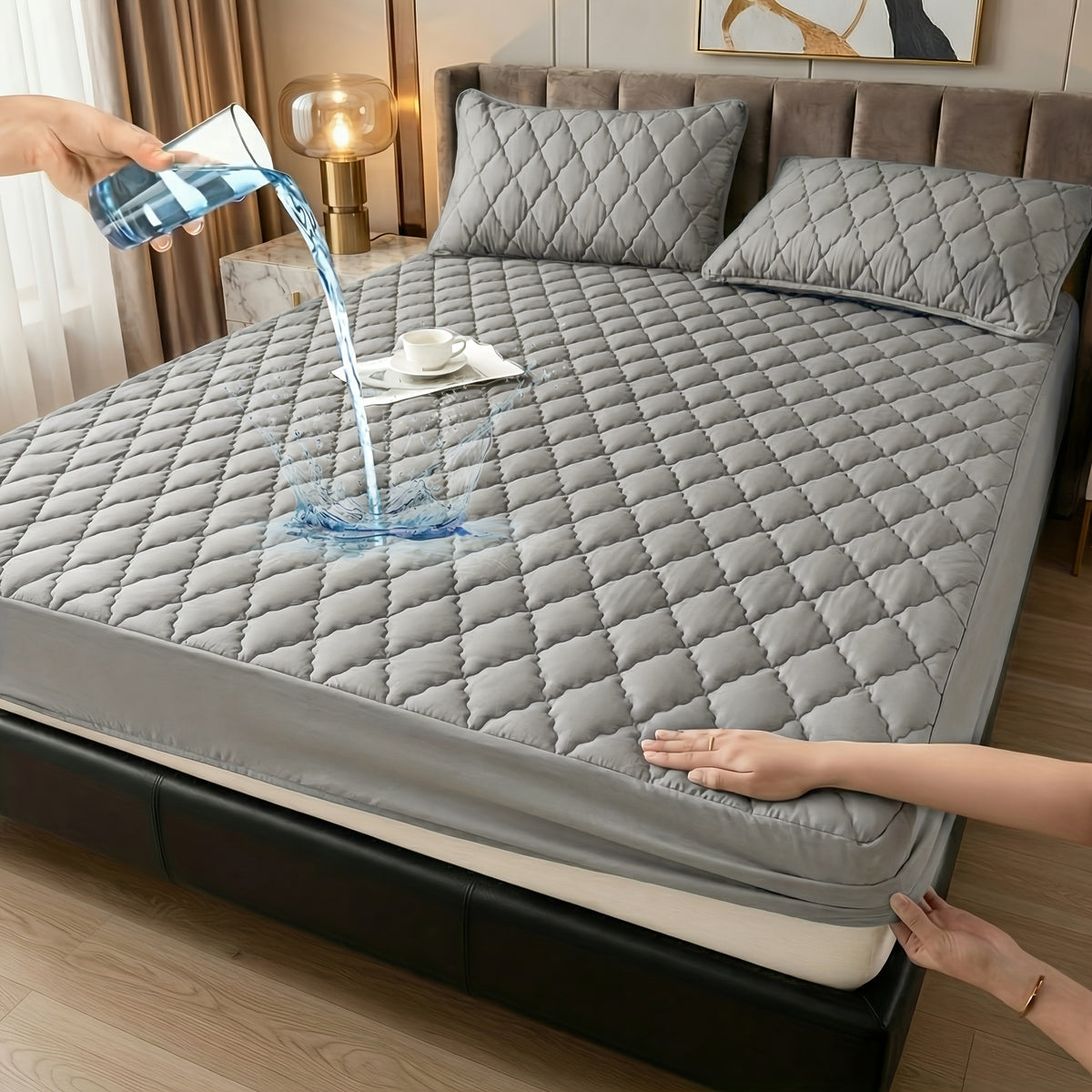 1pc Waterproof Mattress Protector (without Pillowcases and Pillows), Soft and Comfortable, Machine Washable and Easy To Clean, The Deep Pocket Can Reach 15 - product image 3