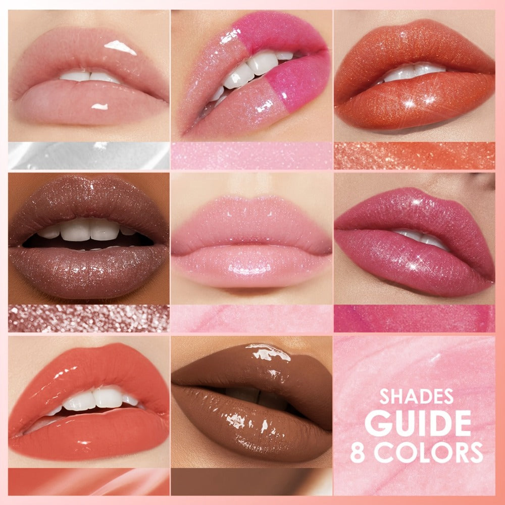 Pearlescent Glitter Lip Gloss Set 8 Pieces with Moisturizing Lip Oil Formula — High Shine Long-Lasting Non-Sticky Multi-Shade Collection for Women Everyday Wear & Glam Looks Gift - product image 2