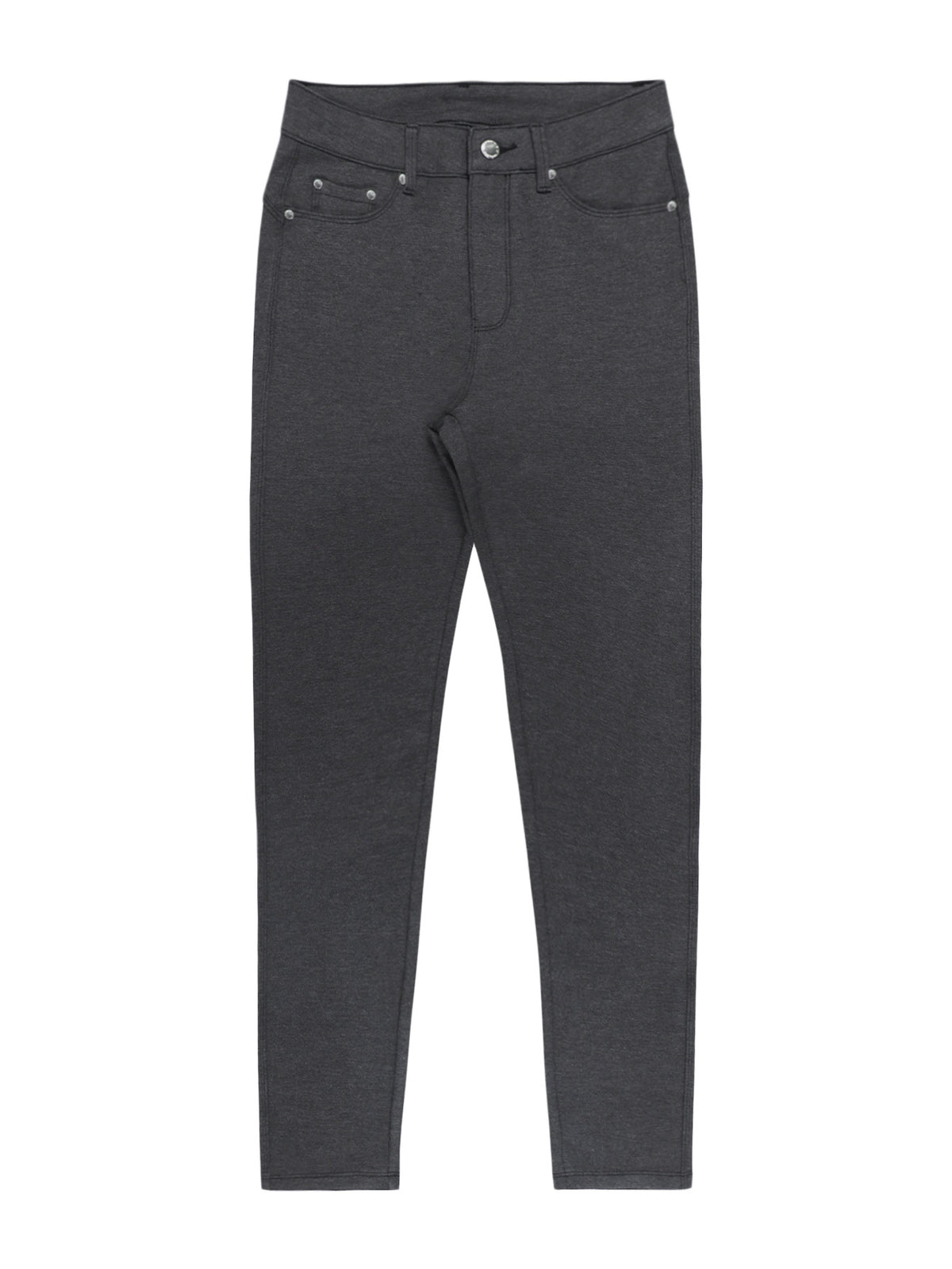 Women's Black High-Waisted Skinny Jeans - Stretchy Fabric, Button Accents, Multiple Pockets, Long Length, Casual Street Style, Allseason Pants, Casual - product image 43