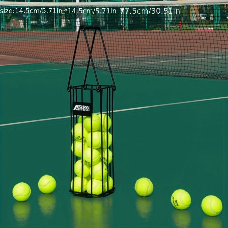 Tennis Ball Picker Up Tube | Stainless Steel Quick-Release Portable Ball Retriever for Tennis Pickleball Training, No-Bend Ball Collector Hopper for Court Home - product image