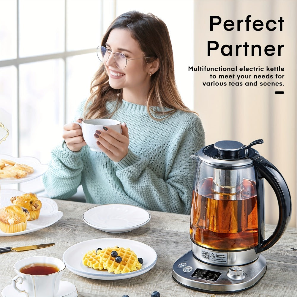 Electric Tea Kettle with 9 Temperature Control Presets – 1.7L Borosilicate Glass Kettle, 1200W, Removable Infuser, 2-Hour Keep Warm, Stainless Steel Hot Water & Tea Pot for Home &  - product image 7