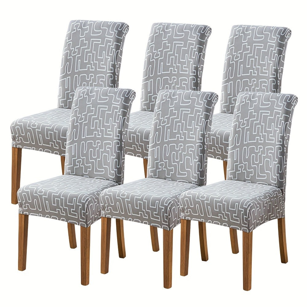 Dining Chair Covers Slipcovers Set of 4 or 6 - Spandex Stretch Milk Velvet Removable Washable Parsons Chair Protector | Anti-Slip Elastic Band | Multiple Prints | Kitchen Dining Ro - product image 15