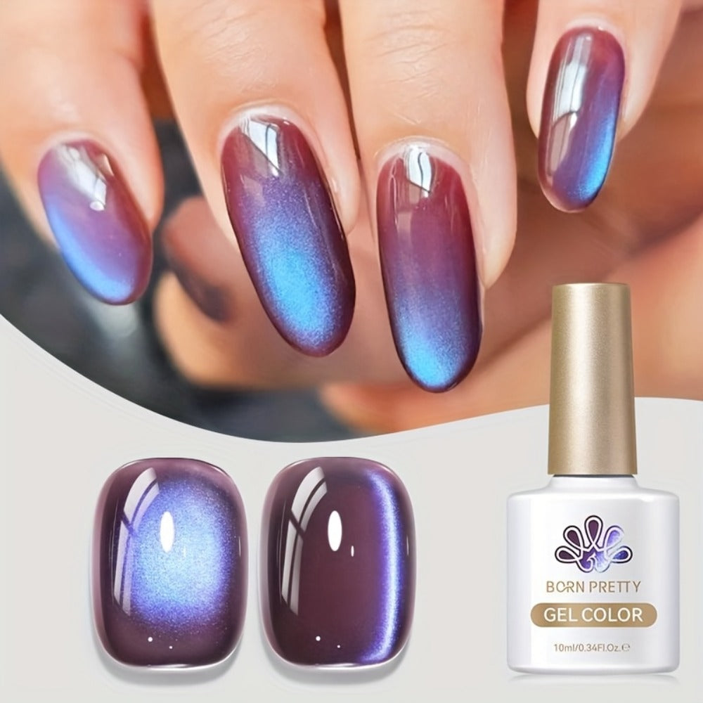 Cat Eye Gel Polish Set 4pcs Hyacinth Purple Jelly Glass — Magnetic Soak-Off UV LED Gel Nail Polish Shiny Reflective Finish for Salon & Home Nail Art Women, 10ml Each Bottle - product image 7