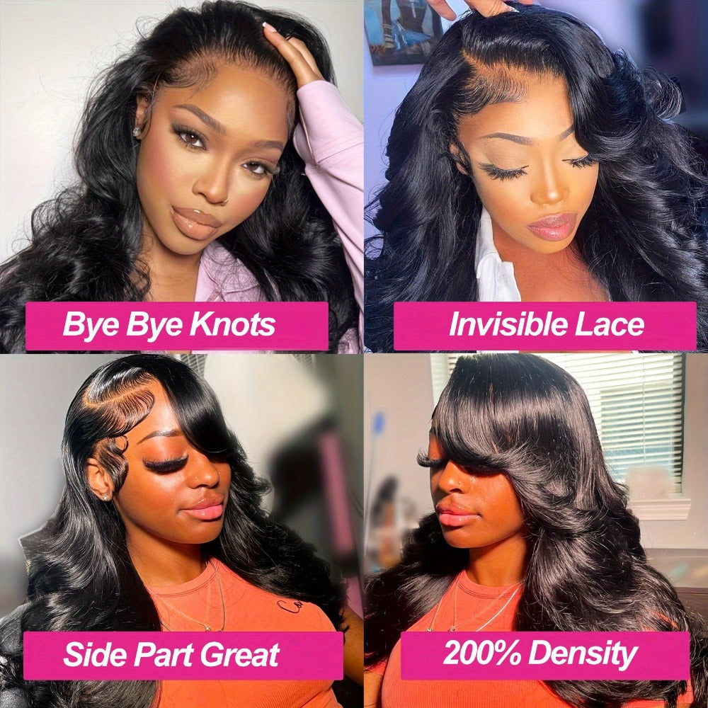 Body Wave Lace Front Wig 13x4 HD Transparent Lace 30 Inch Human Hair Glueless Bye Bye Knots Pre Plucked Natural Hairline for Women All Skin Tones Wear and Go - product image 6