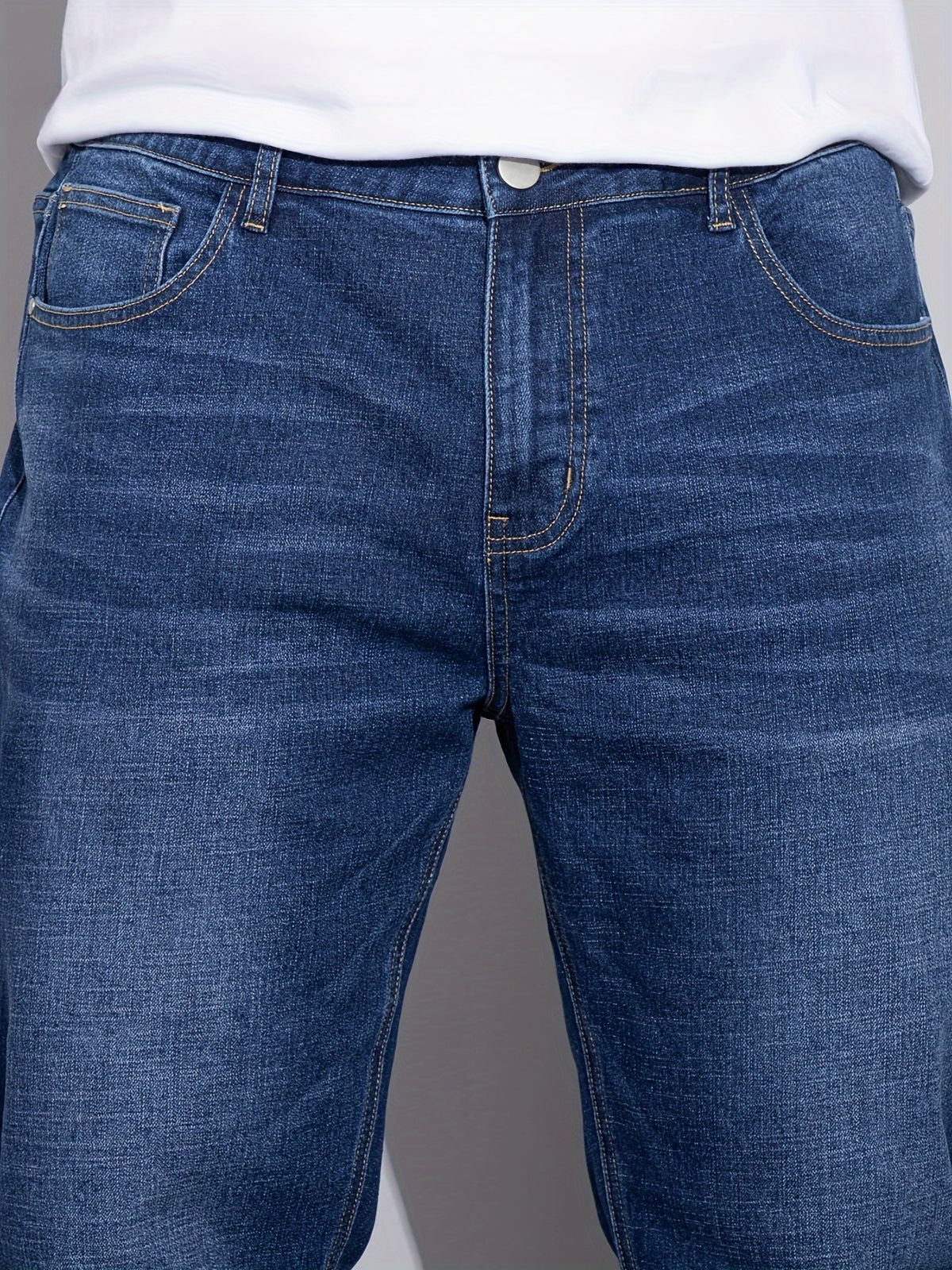Men's Plus Size Loose Fit Stretchy Denim Pants, Lightweight Business Casual Jeans for All Seasons, PLUS SIZE - product image 4