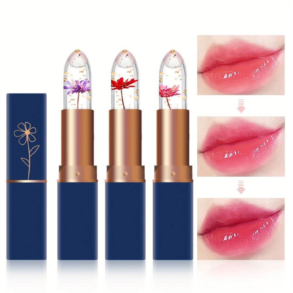 Flower Shaped pH Lip Balm Set 6pcs Individually Wrapped — Color Changing Transparent to Pink Tint, 6 Flavors Deep Moisturizing, Cute Floral Design Beauty Gift for Women Girls & Tee - product image 5