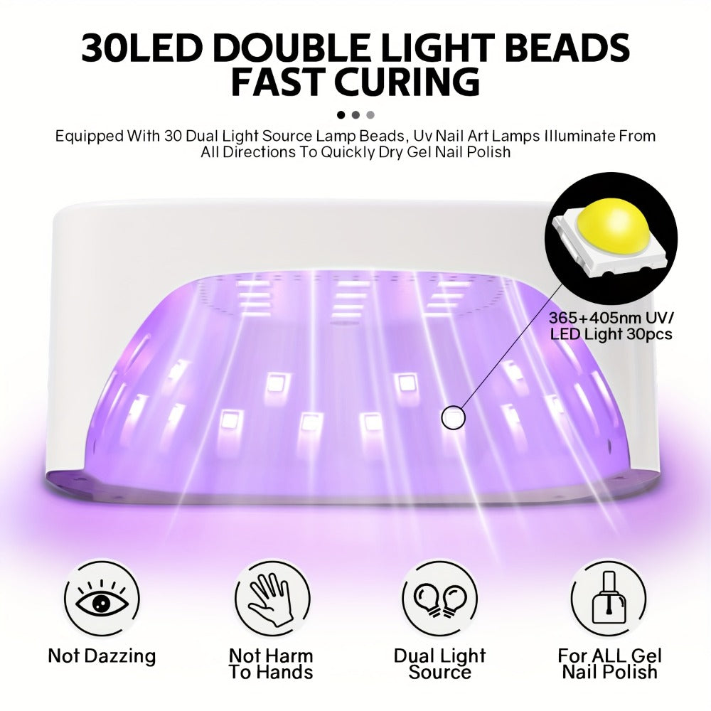 Cordless LED Nail Lamp SUN S10 MAX Rechargeable — 30 LED Lights Auto Sensor 3-Timer LCD Display Professional Gel Nail Dryer for UV Gel Acrylic Base Top Coat, Wireless Nail Light fo - product image 3