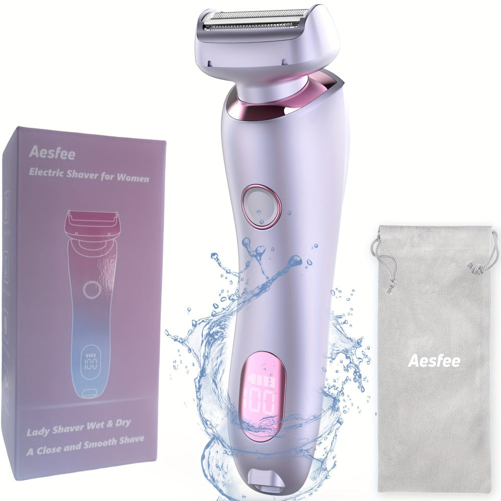Bikini Shaver for Women Waterproof Rechargeable Stainless Steel Blade Electric Body Hair Razor – Wet & Dry Pubic Legs Arms Underarm Hair Removal, Portable Close Shave Purple - product image 3