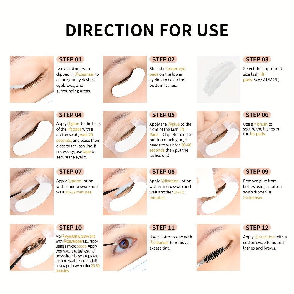 Lash Lift Kit & Brow Lamination Tint Set — 2-in-1 Eyelash Perm & Eyebrow Lamination with Black Brown Tint Dye, 4-6 Week Long-Lasting Results, DIY Home or Salon Use, Complete Beauty - product image 9