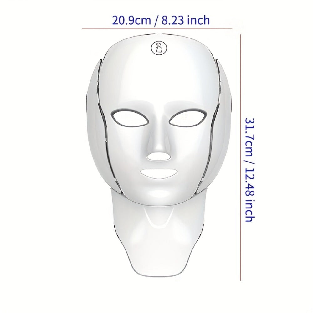 7-Color LED Light Therapy Facial Mask Device – Skincare Beauty Tool for Face & Neck, USB Rechargeable, Anti-Aging Red Light, Acne Blue Light, Skin Rejuvenation Gift - product image 2