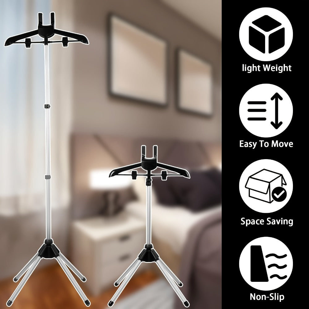 Clothes Drying Rack Foldable Height Adjustable Telescopic Ironing Rack, Aluminum Alloy Garment Rack with 360° Rotating Arm, Multi-Layer Hanging Drying Stand, Space-Saving Laundry R - product image 14