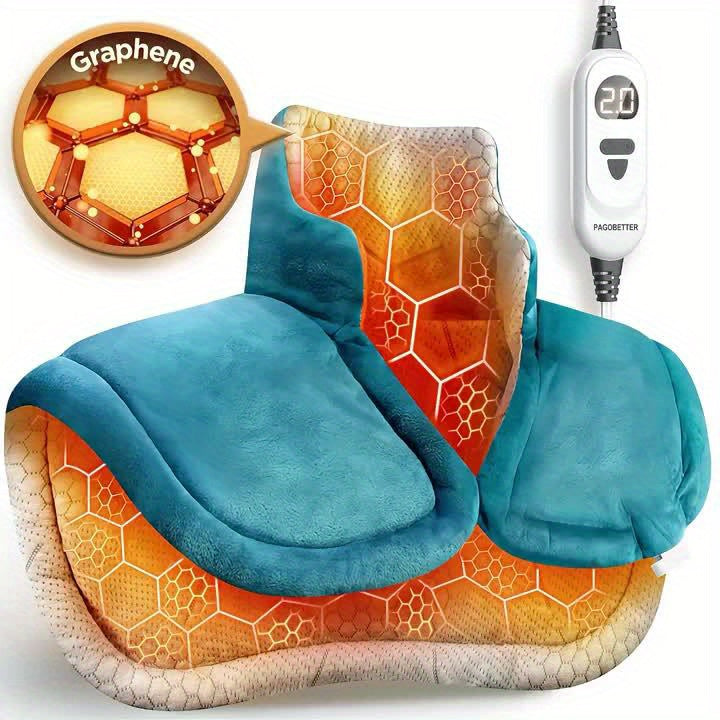 Graphene Heating Pad For Neck Shoulders Back, 3lb Weighted Electric Pad, Deep Heat With Precise Heating & Soft Flannel, 6 Heat Settings, 4 Timer Options, Auto - product image 14