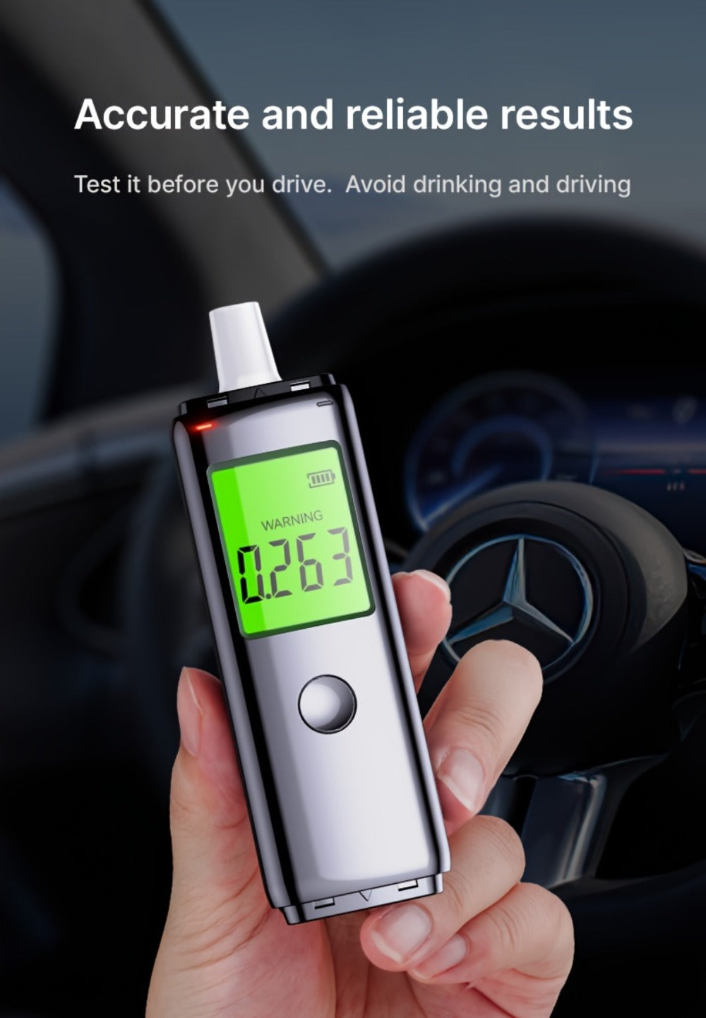 Breathalyzer Alcohol Tester 2-in-1 Rechargeable Dual Mode Blow Activated Digital BAC Tester for Personal Use Drunk Driving Prevention Portable Alcohol Meter - product image 10