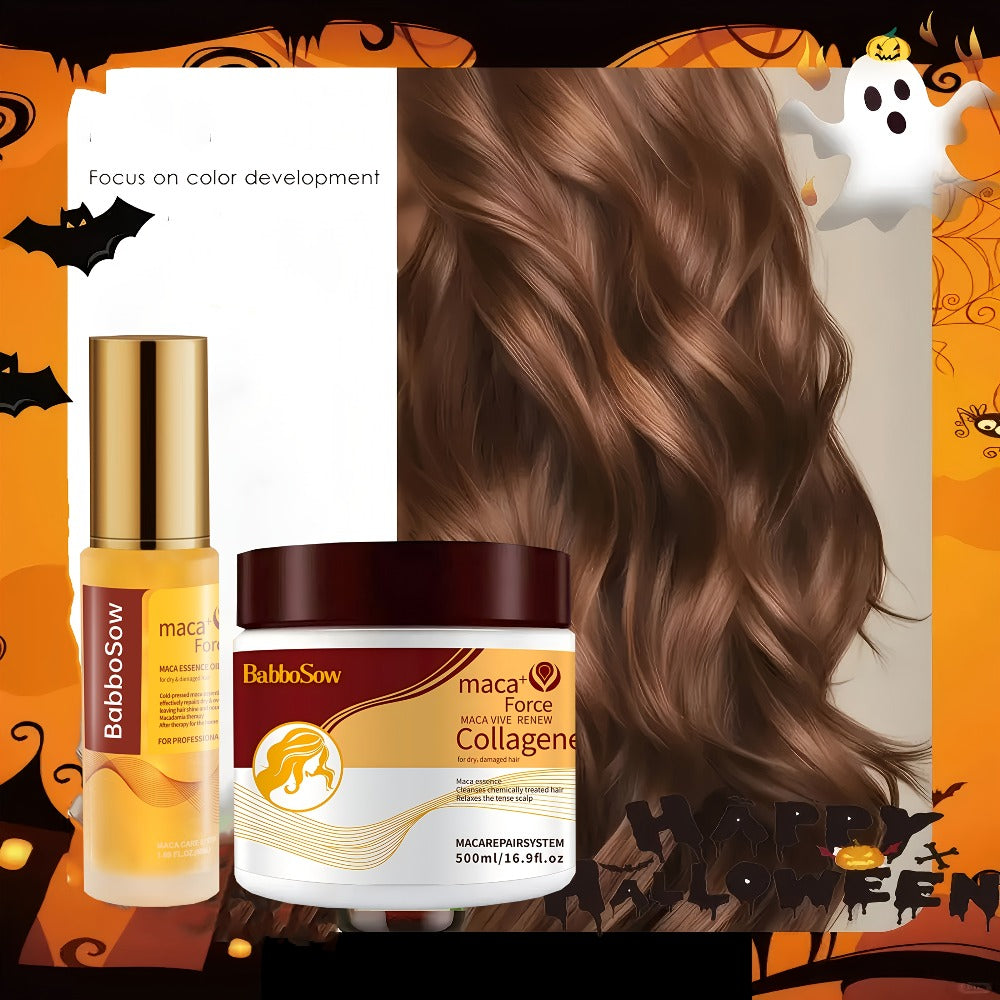 Argan Oil Collagen Hair Mask Set 500ml — Keratin Deep Conditioning Treatment, Repairs Damaged Dry Hair, Restores Shine & Strength, Maca Essence + Essential Oil, Gift for Women - product image 10