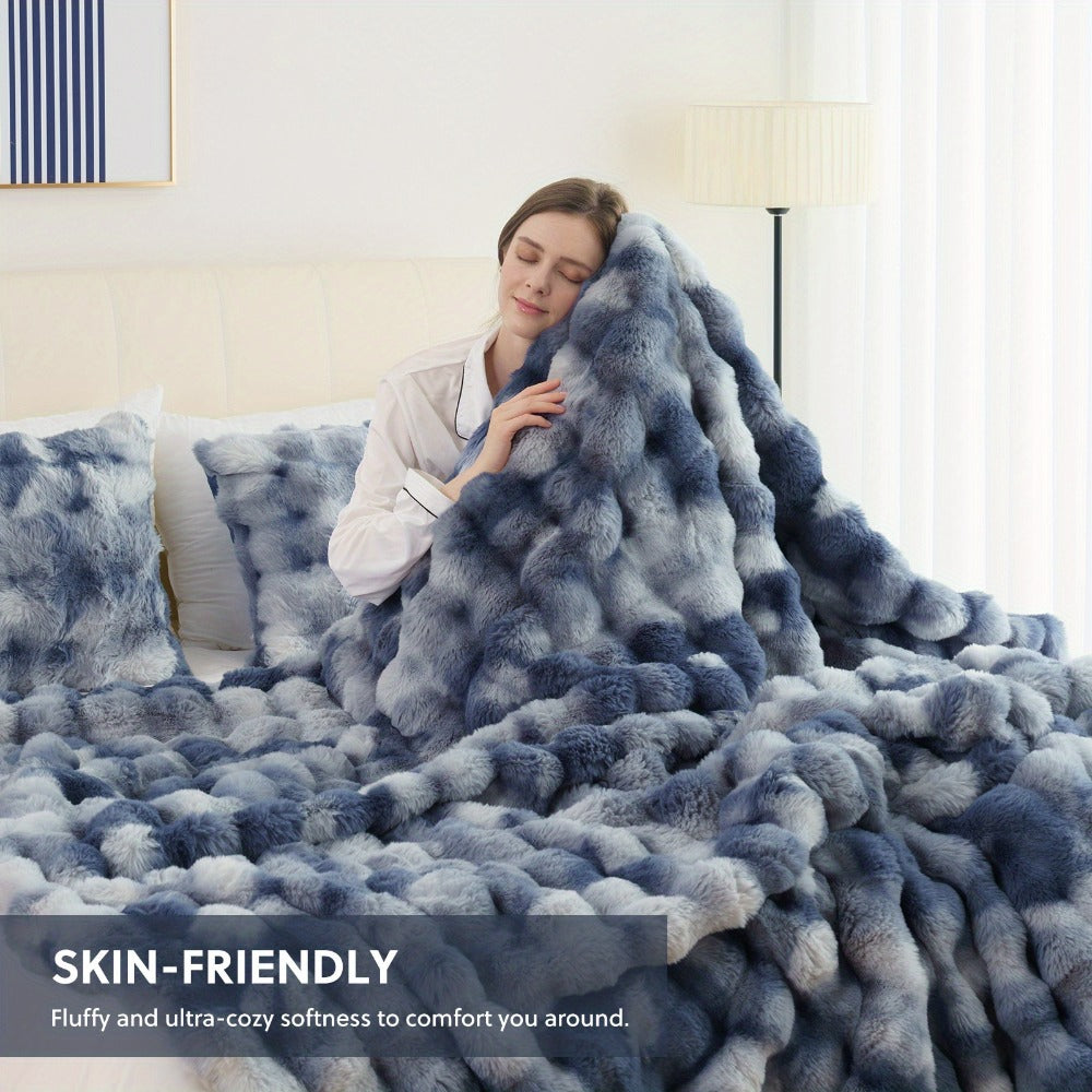 Faux Rabbit Fur Throw Blanket – Ultra-Soft Plush Fleece for Bed, Couch, Sofa & Travel, All Season, 11 Colors, Throw to King Size - product image
