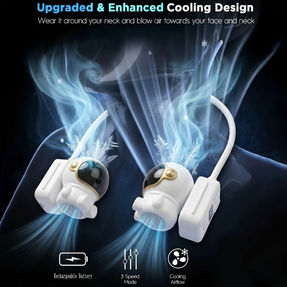 Neck Fan Hands Free Bladeless USB Rechargeable 360 Degree Adjustable Personal Cooling Fan 3 Speeds Silent Portable Wearable for Outdoor Travel Sports Office 1500mAh 3000mAh - product image 15