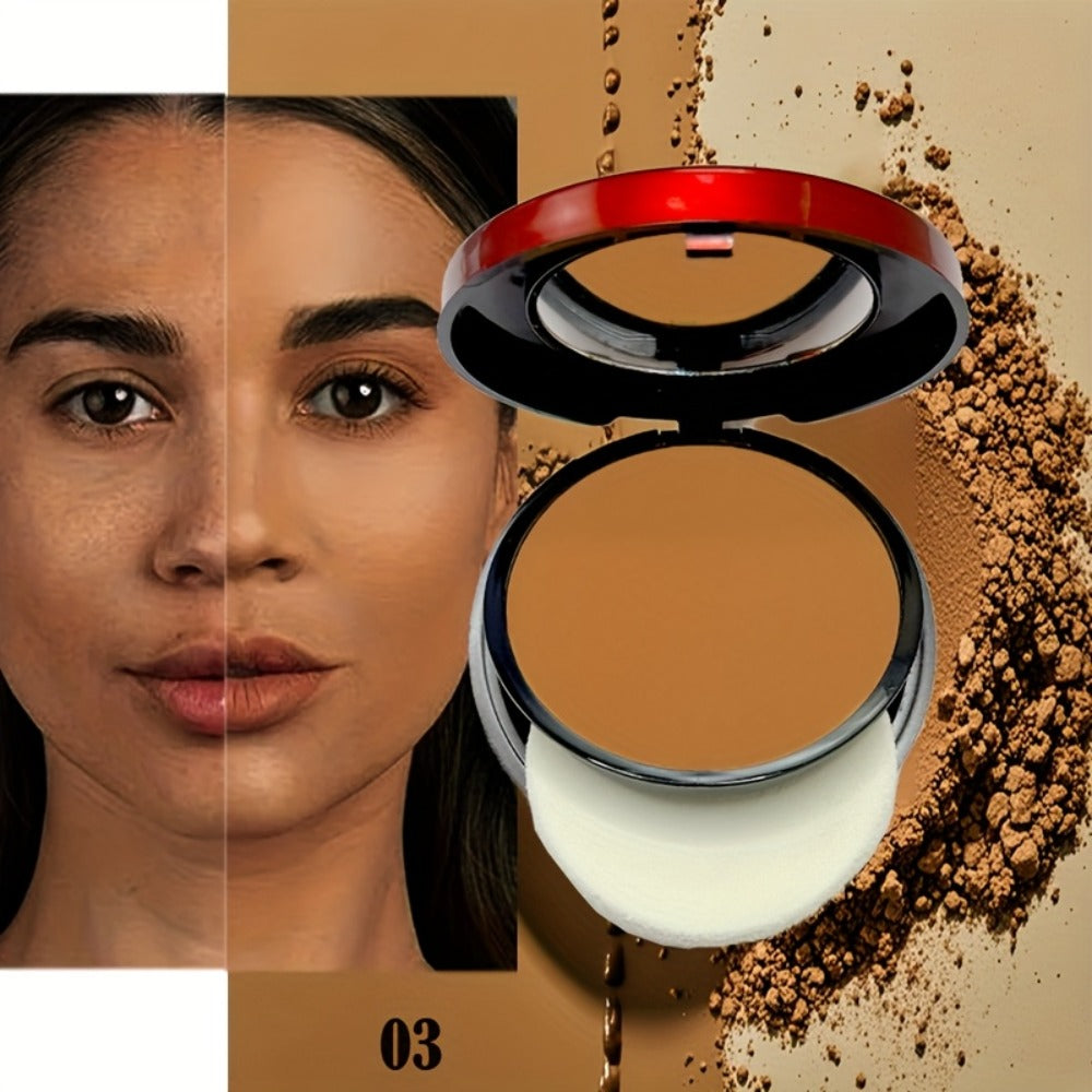 Pressed Powder Foundation Contour Matte Ful1l Coverage Oil Control Waterproof | 6 Shades Light to Dark | Blending Puff Included | 1-Pack & 2-Pack Duo Set Available - product image 30