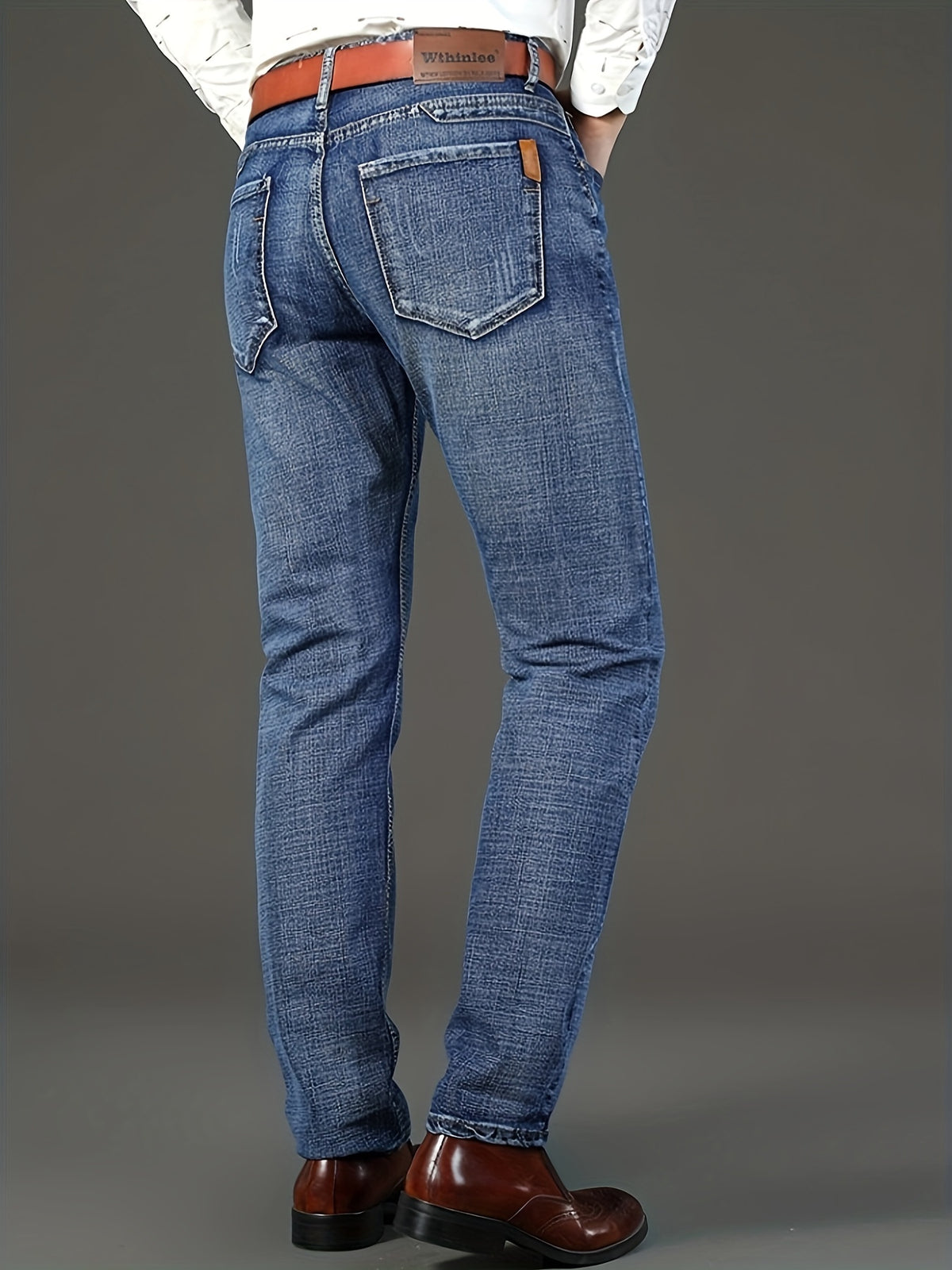 Mens For Jeans Men's Solid Denim Jeans, Light Business Style Slightly Stretch Straight Leg Pants For Outdoor Casual Daily Pantalones Para Hombres Mens Clothes Men Jeans Ropa De Hombre Jeans De Hombre