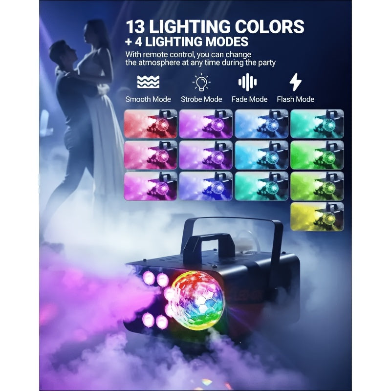 Smoke Machine, Fog Machine with Disco Ball Lights, 600W and 3000CFM with 13 Colorful LED Lights Effect, Wireless Remote Control, Suitable for Parties - product image 14