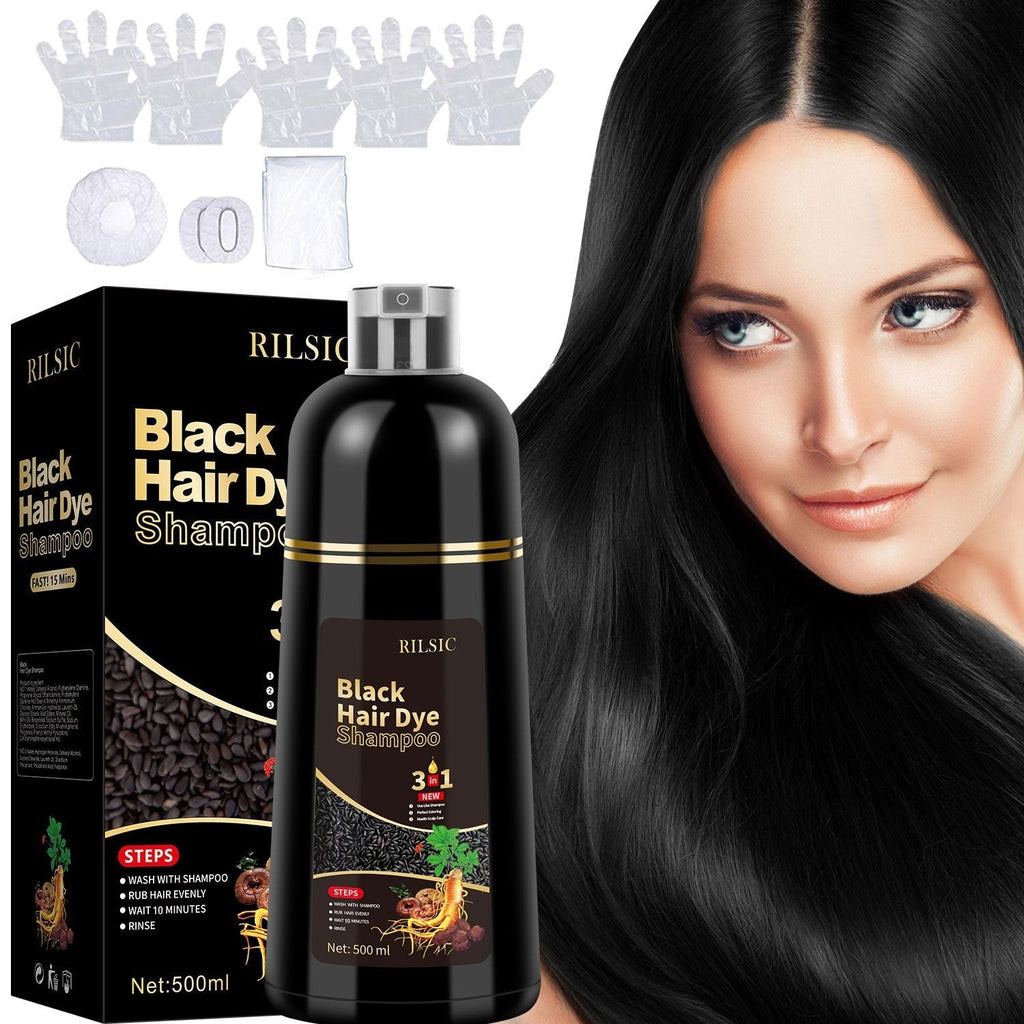 RILSIC 3-in-1 Gray Hair Color Shampoo with Plant Squalene — 100% Gray Coverage Wash & Condition Instant Results, No Mix No Ammonia, 16.91oz / 500ml for Women & Men All Hair Types - product image 27