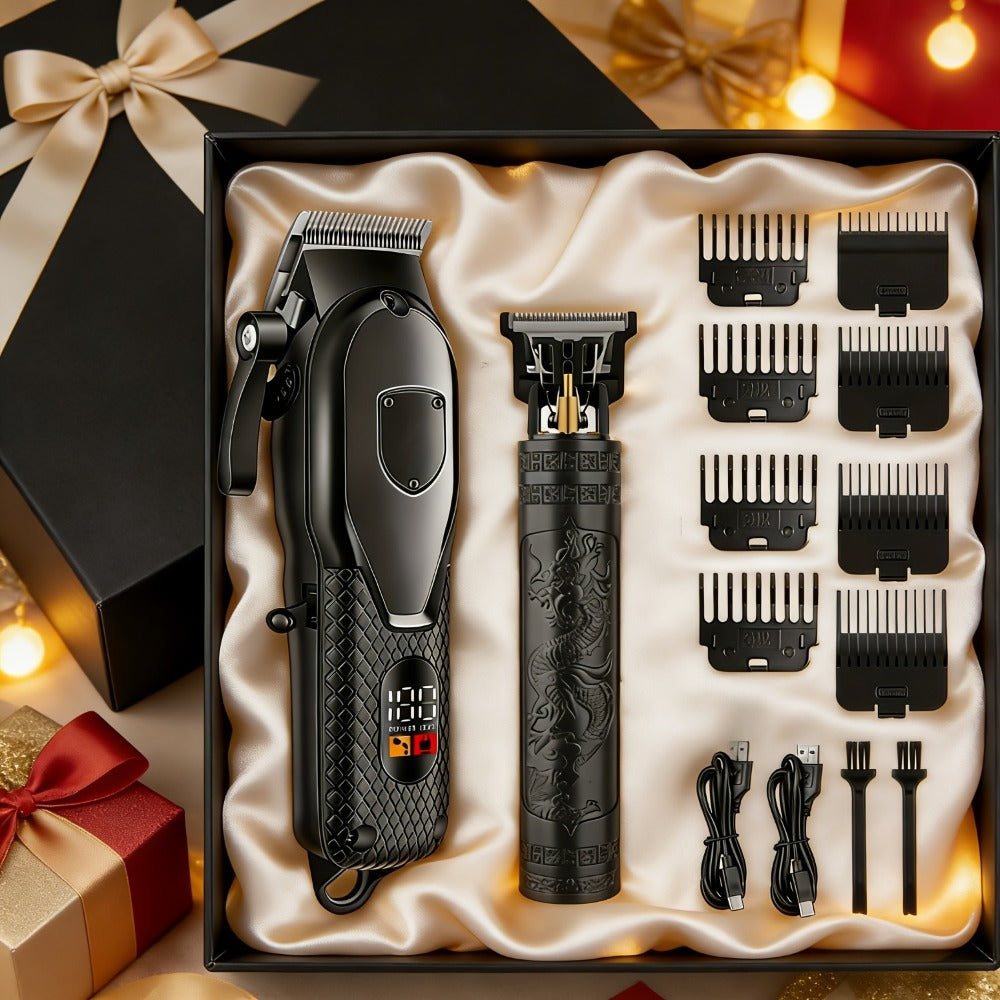 Men's Grooming Kit Hair Clipper & Electric Shaver USB Rechargeable Cordless LED Display – Precision Beard Trimmer Face Shaver Set for Hair Trimming Styling, Grooming Gift for Dad H - product image 9