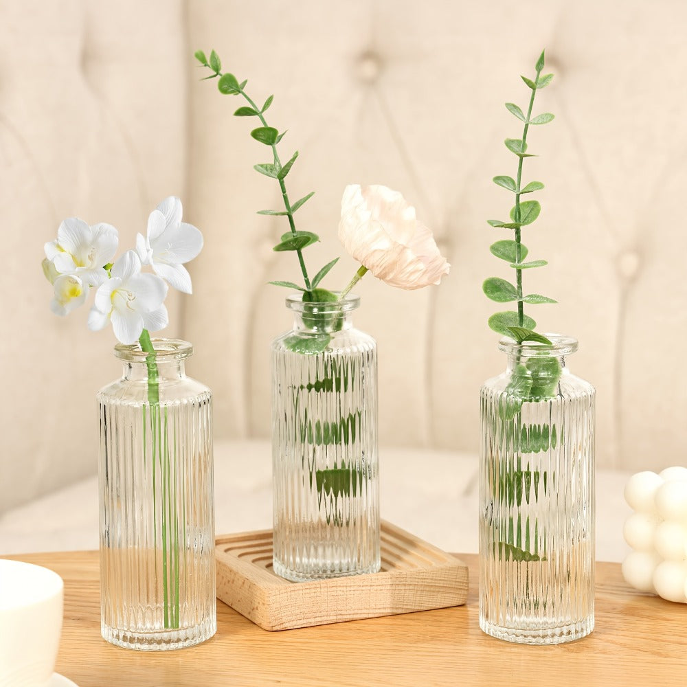 Mini Bud Vases Set - Modern Striped Clear Glass Flower Vases for Wedding Centerpieces, Birthday Party, Anniversary, Home Table Decor, Multiple Sizes 12/24/36 Pcs - product image 8