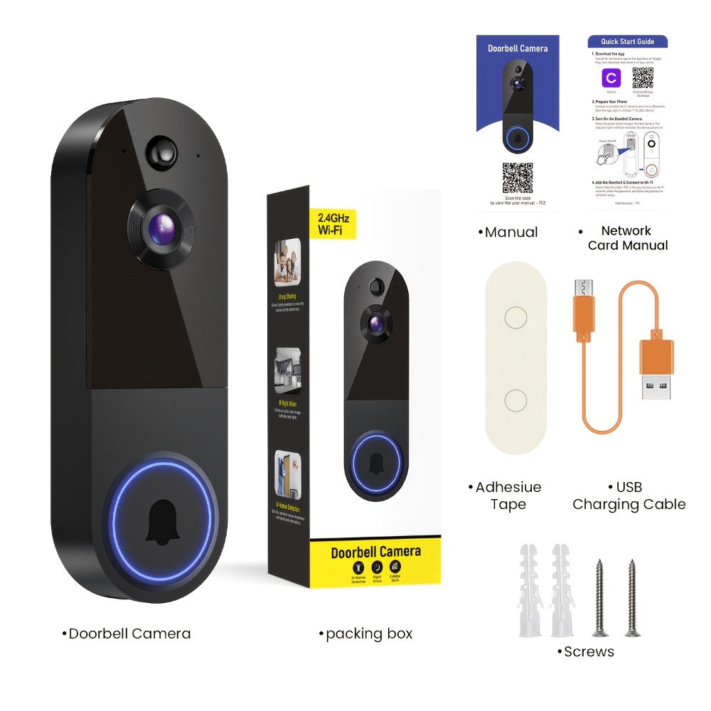 Wireless Video Doorbell Camera 1440P WiFi | AI Snapshot Night Vision Two-Way Intercom Rechargeable Battery | Photo Video Local Storage Smart Home Doorbell White Black - product image 11