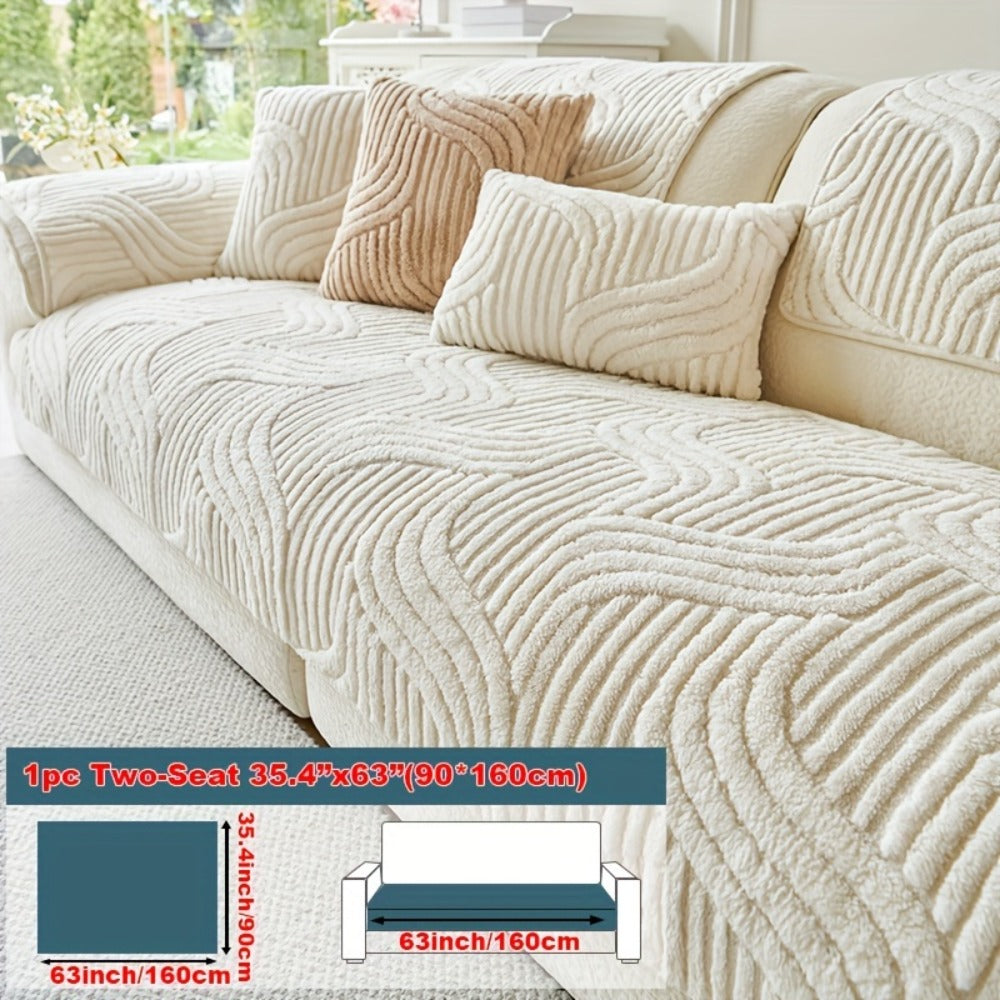 Stretch Velvet Sofa Cover Non-Slip | Plush Shu Velveteen Couch Slipcover, Modern Luxury Pet Friendly Machine Washable, 2 3 4 Seat, Armrest & Pillowcase, Living Room Bedroom Office - product image 12
