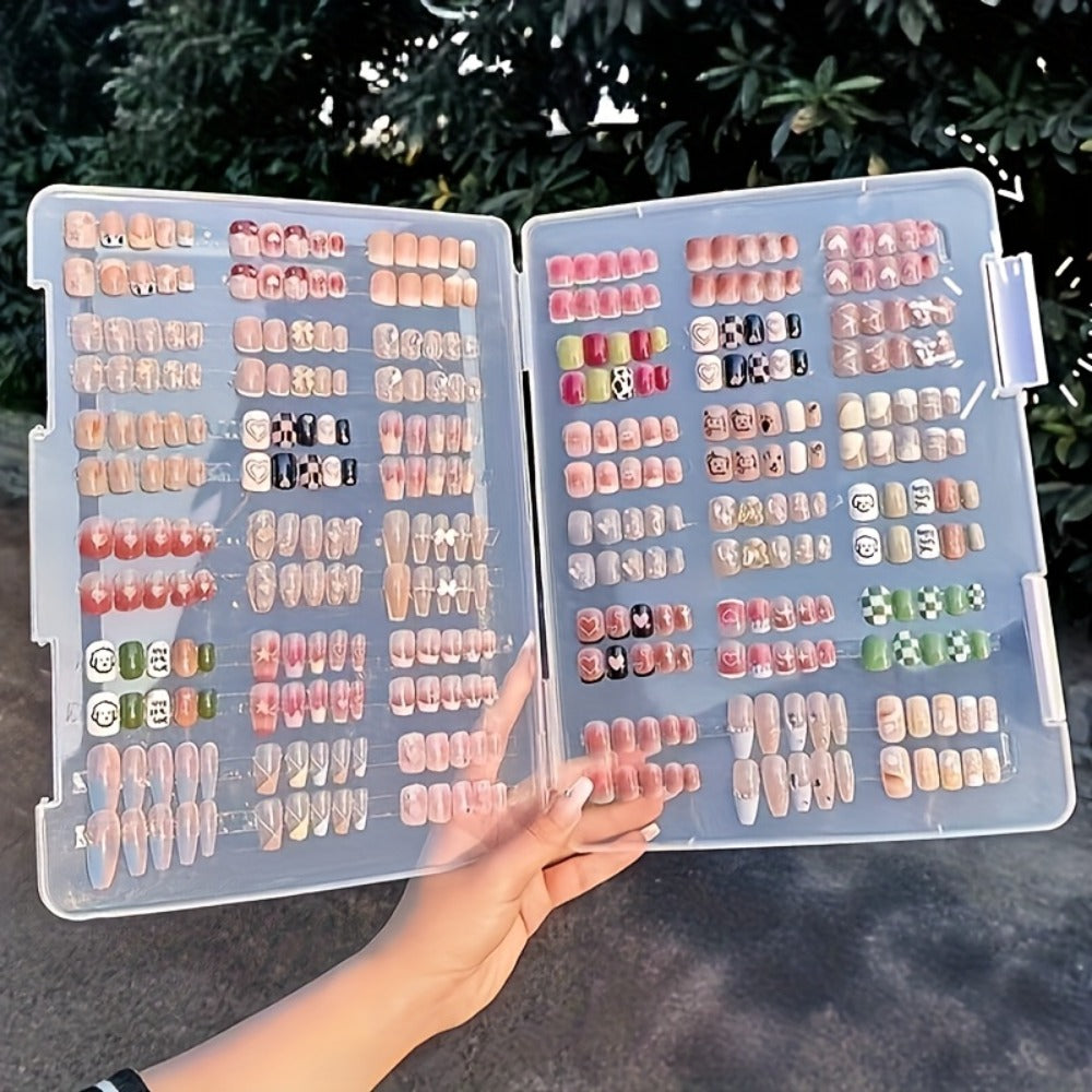 Press On Nails 96 Pieces - Long Fake Nails Random Assorted Designs | Full Cover False Nails for Daily Wear & Holiday, Mix Style Glossy Nail Set for Women Girls, Available in 1 Pack - product image 5