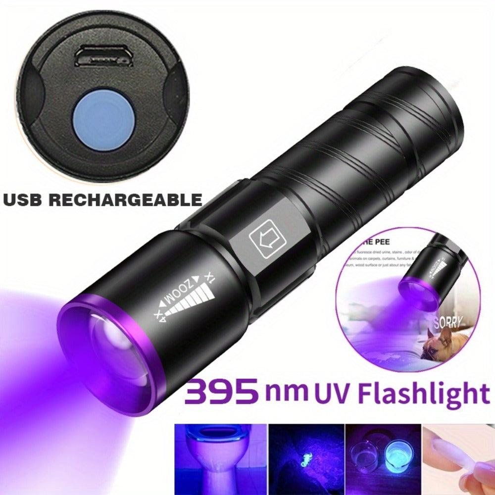 UV Blacklight 2 Pack Rechargeable Portable | Adjustable Brightness & Zoom Ultraviolet Lamp | Scorpion Detection Pet Urine Stain Finder Nail Polish Resin Curing Fluorescent - product image 4