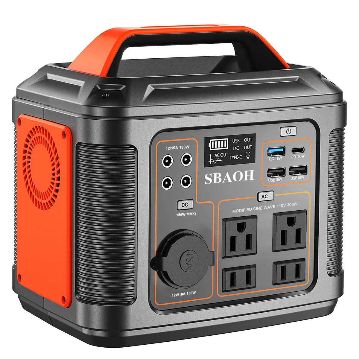Portable Power Station 296Wh 80000mAh Solar Generator W/ 100W PD Fast Charging, 13 Outlets, Digital Display, Lithium-ion Battery for Outdoor Solar Lights - product image