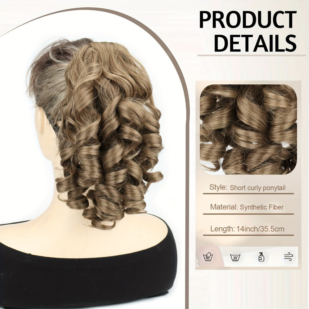 Clip In Ponytail Extension Curly Wave 14 Inch – No Glue Synthetic Hairpiece for Women | Instant Volume & Length | 4 Color Styles | Daily Wear Parties Weddings Gift - product image 6