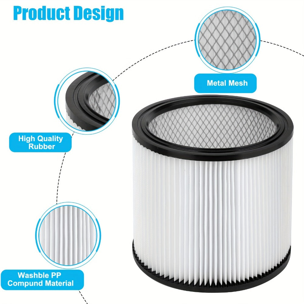 Shop Vac Replacement Filter 2-Pack – Washable Cartridge Filter Compatible with 90350 90304 90333, Fits Most Wet Dry Vacuum 5 Gallon and Above, Reusable Wet Dry Vac Filter Set - product image 3