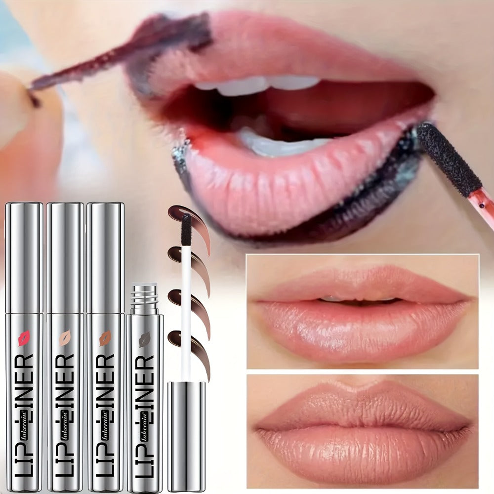Lip Stain Pen Set 4 Colors 2-in-1 Lip Liner & Lip Tattoo — Waterproof Smudge-Proof Transfer-Resistant Matte Finish, Natural Acid Formula Long-Lasting All-Day Wear Lip Color for All - product image