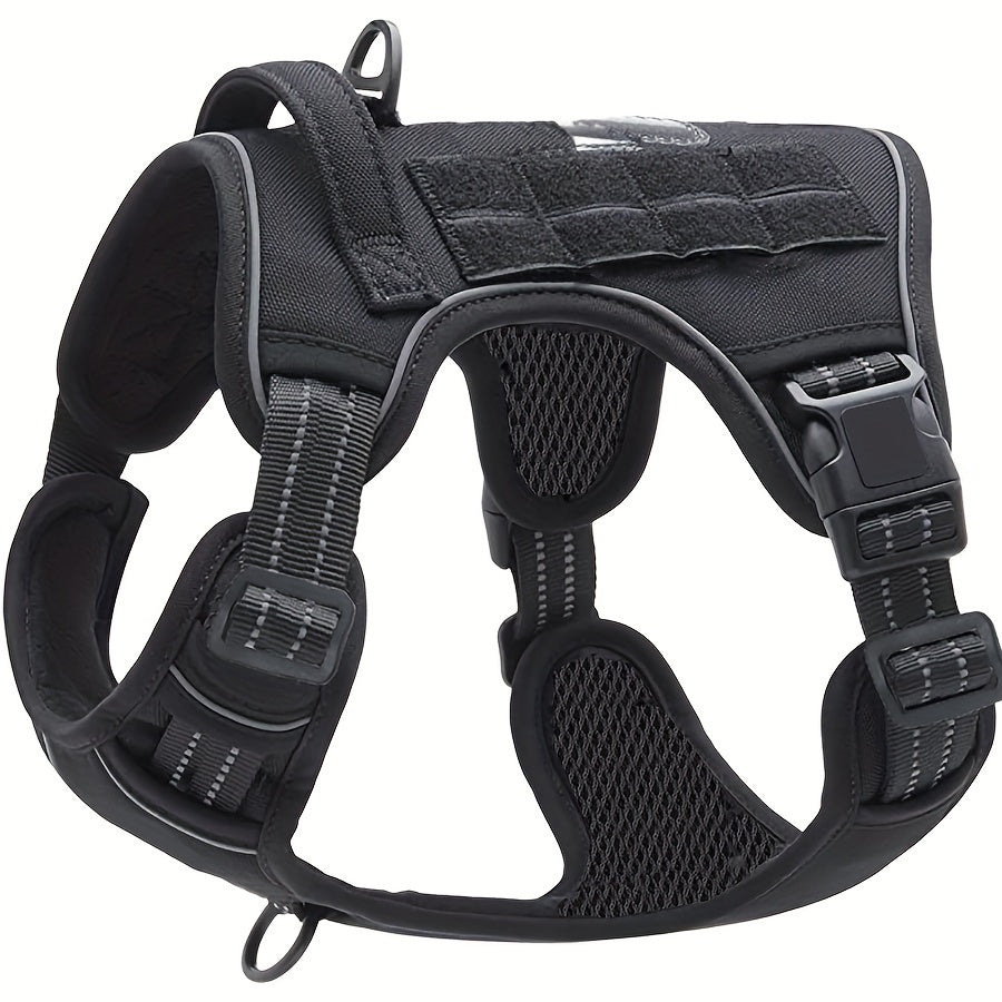 Tactical Dog Harness for Training & Service Dogs, S/M/L/XL, Black, Dark Violet, Khaki, Grey, Yellowish-Brown – No-Pull Dog Harness Military Style Reflective - product image 3