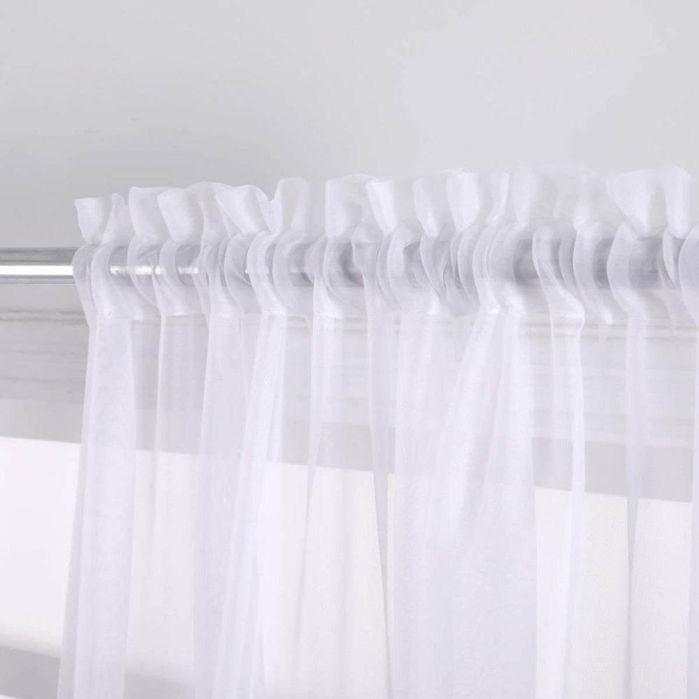 Sheer Curtains 2 Panels Rod Pocket – Light Filtering Privacy Window Drapes for Living Room Bedroom Modern Home Decor - product image 18