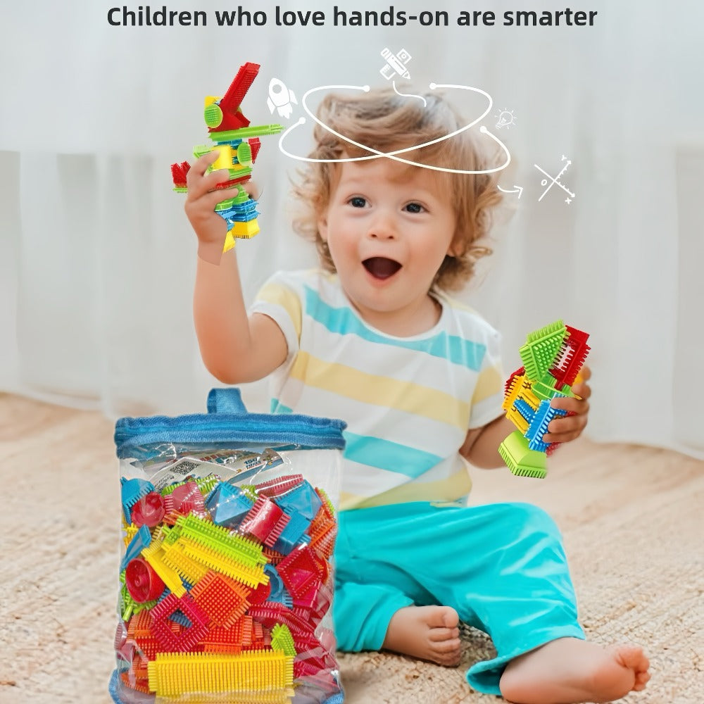 Soft Interlocking Brush Building Set, Sensory STEM Learning Toy for Kids Ages 2 3 4 5, Creative Open-Ended Educational Gift for Boys & Girls, Birthday - product image 14