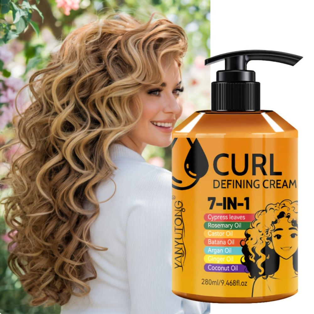 Curly Hair Styling Cream 7-in-1 Long-Lasting Hold & Flexible Definition - Frizz Control, Non-Sticky Formula, Natural Bounce for Wavy & Curly Hair, Adults, 280ml - product image 2