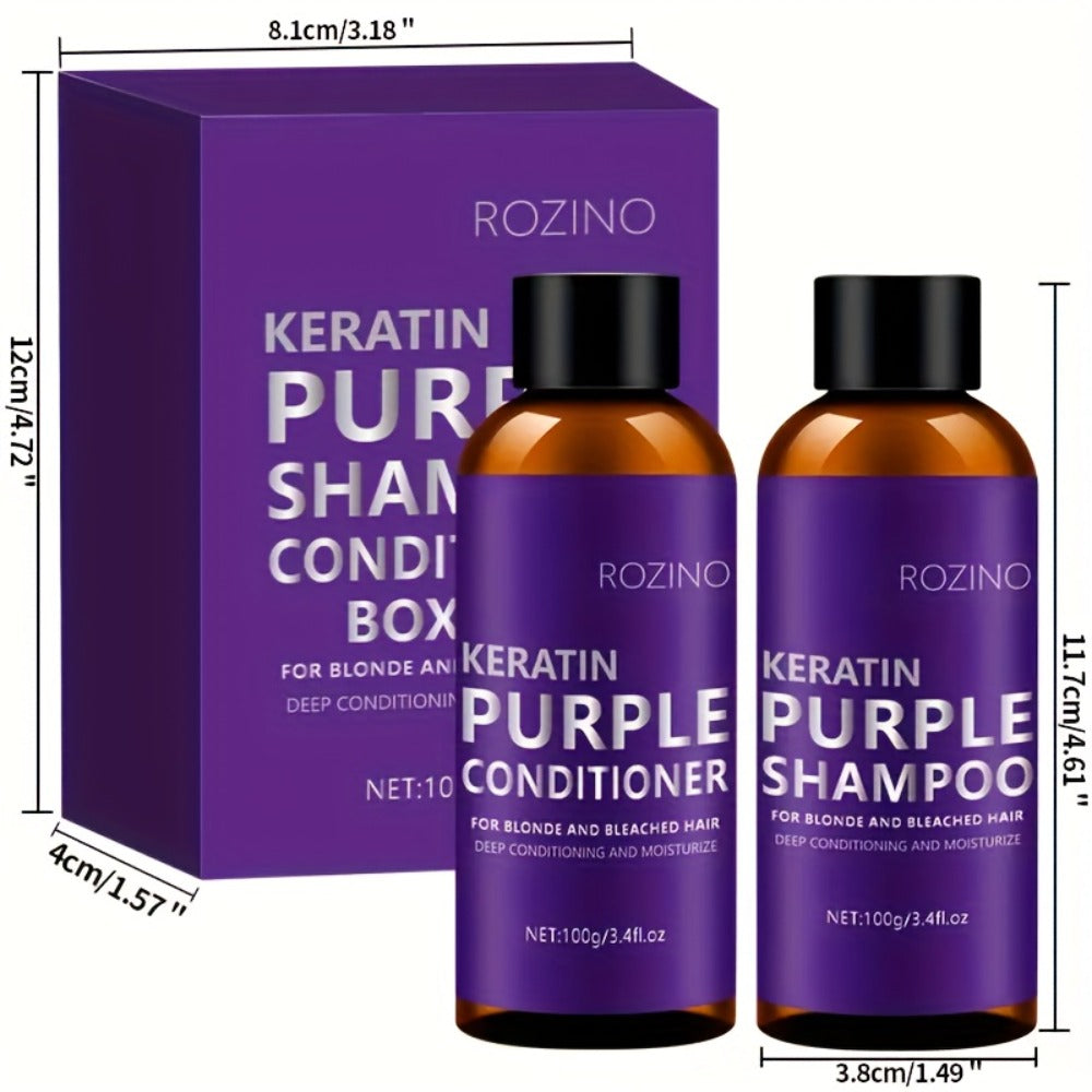 Purple Shampoo and Conditioner Set 2pcs – Toning Deep Cleansing & Moisturizing for Blonde Silver Gray & All Hair Types | Strengthens Hair Prevents Breakage & Split Ends - product image 5