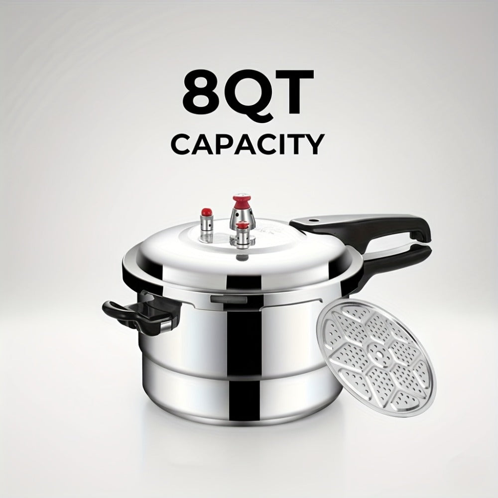Aluminum Pressure Cooker Stovetop - 4.5Qt & 8Qt with Exhaust Valve & Multiple Safety Protections, Compatible with Gas & Induction Stoves, Canning Rack Included, Family Meals & Cate - product image 3