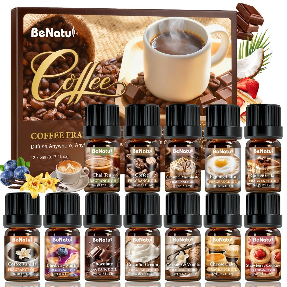 Essential Oil Set for Diffuser Humidifier Candle Making, Woody Coffee Date Night Garden Aroma Botanical Fragrance Oils, Sandalwood Cedarwood Lavender Peppermint Scents, Christmas V - product image 5