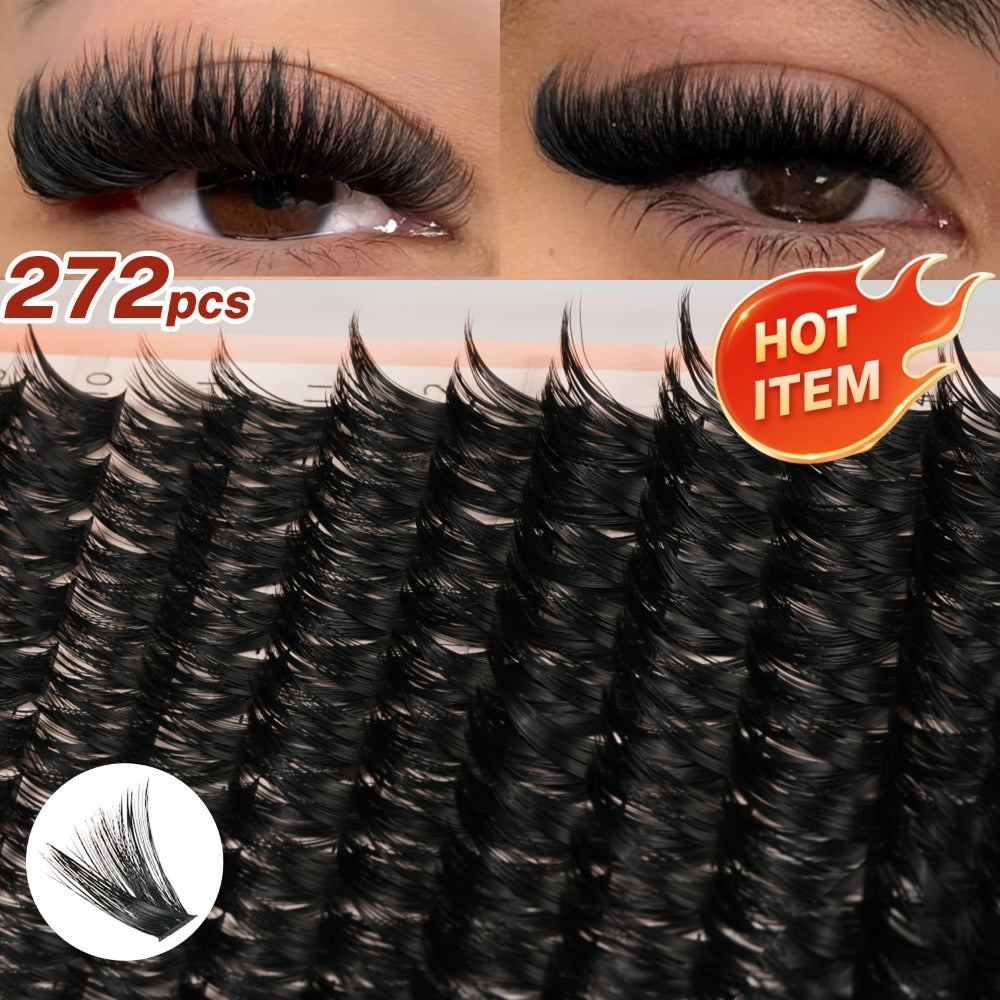 100D Volume Cluster Lashes DIY Individual Lash Extension Kit – Soft Reusable Single Clusters for Full Thick Dramatic Lash Look, Beginner & Pro Friendly Home Salon Use - product image 8