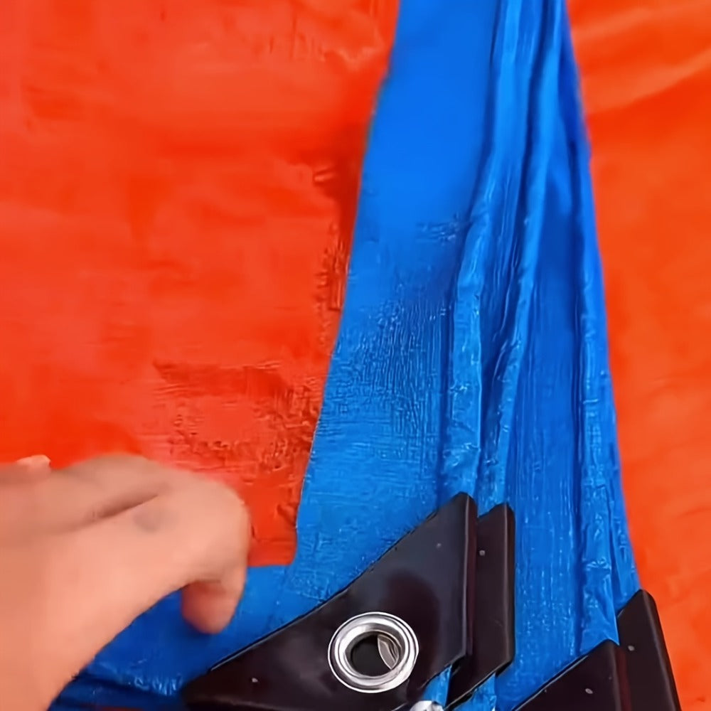 Heavy Duty Tarp Waterproof UV Resistant Tarpaulin – Thickened PE Double-Sided Blue Orange Rainproof Sun Shade Cover with Grommets & Rope for Outdoor Camping Garden Vehicle Boat Pro - product image 11