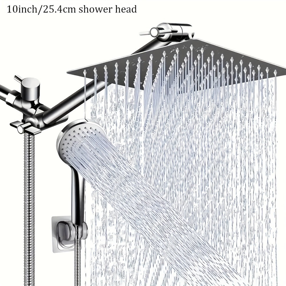 Rain Shower Head with Handheld Spray Combo 8 10 12 Inch High Pressure Rainfall Showerhead Adjustable Arm Wall Mount Chrome Black Bathroom - product image 5