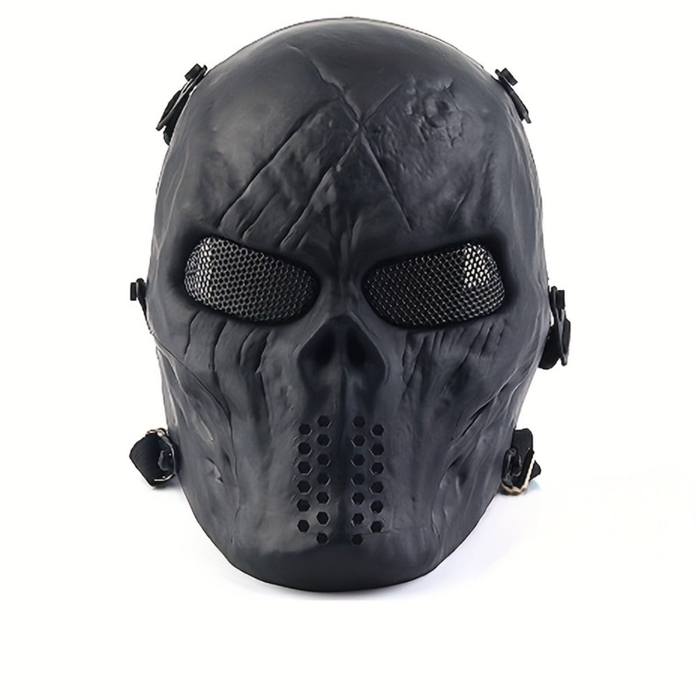 Outdoor Cycling Cosplay Themed Party Role Play Accessory, Silvery Grey | Skeleton Mask Halloween Costume Polyester Black White Camouflage Design for Adults - product image 5