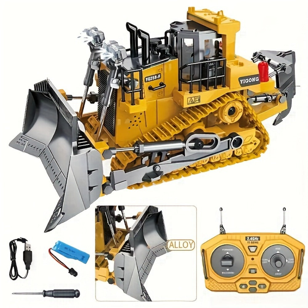 RC Bulldozer 9-Channel 2.4GHz Remote Control | Indoor Outdoor RC Construction Toy, Birthday & Christmas Gift for Boys Ages 6+ | Multifunctional Engineering - product image 4